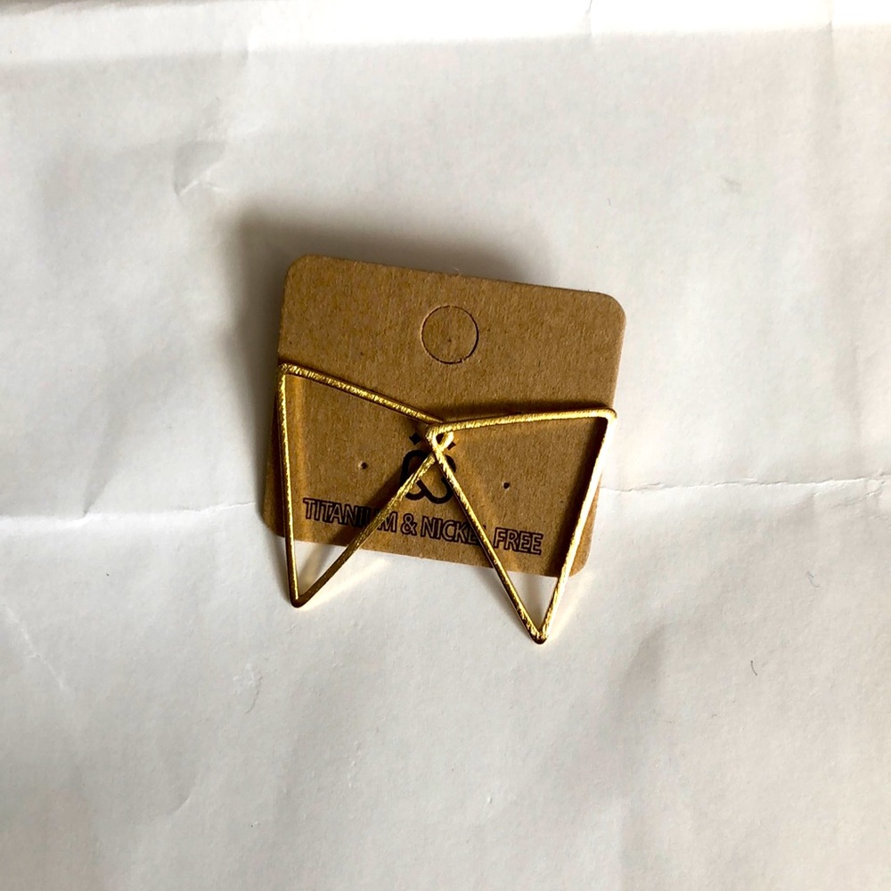 Triangle Stud Gold Earrings